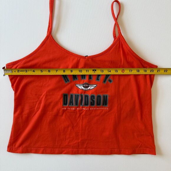 Harley-Davidson Vintage Y2K Women's Crop Tank XL 100th Anniversary Biker 2/$50 - Picture 8 of 13